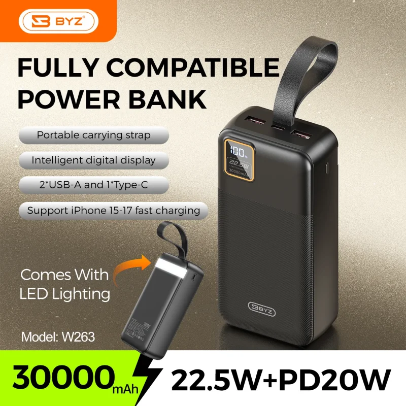 Fast Charging Portable Power Bank with Digital Display W262