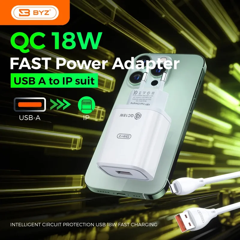 Fast Charging Power Adapter BYZ-18A (A to iP Suit)